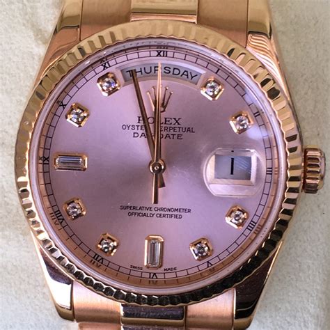 pink gold rolex|rose gold rolex used.